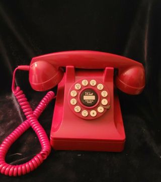 Crosley Phone Model 302 Vintage Rotary Look Style Classic Desk Phone Red