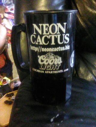 Purdue University Neon Cactus Campus Bar Beer Mug Three Olives Black Alumni Grad