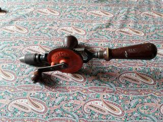 Vintage Stanley Hand Held Drill - Carpentry Woodworking Tool.