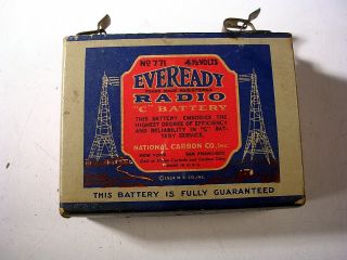 Vintage 1924 Eveready Radio C Battery No 771 National Carbon Co.  4 1/2 Volts