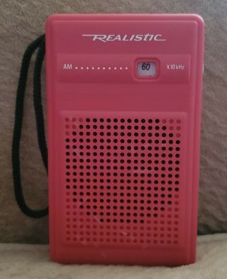 Realistic Am Flavoradio Savory Strawberry Pocket Radio 12 - 203a Radio Shack