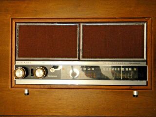 Westinghouse Model H915n6 Tube Am/fm Radio Twin Speaker Sonoramic Wood Case