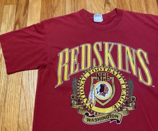 Vintage Nutmeg Washington Redskins Red T Shirt Men Size L Single Stitch
