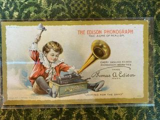 Edison Phonograph & Records (cylinders) Advert Post Card Circa 1900
