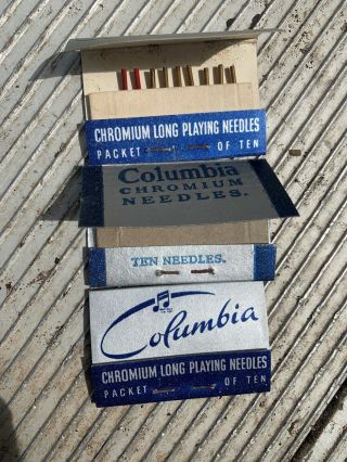 Vintage Columbia Long Playing Gramophone Needles Chromium 3 Packets One