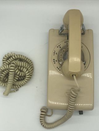 Vintage Beige Rotary Wall Phone Bell Systems 554 Bmp Western Electric