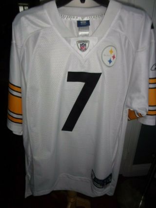 Adult Pittsburgh Steelers Ben Roethlisberger 7 Reebok Sewn Jersey Size Medium