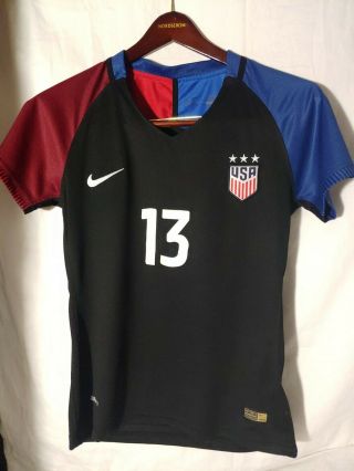Nike Authentic Dri - Fit Womens Us Soccer Alex Morgan 13 Home Jersey Size Large