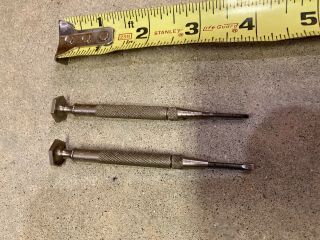 Two Vtg Welsh Mfg.  Co.  Jeweler’s Watchmakers Chuck Screwdriver Prov Ri Usa