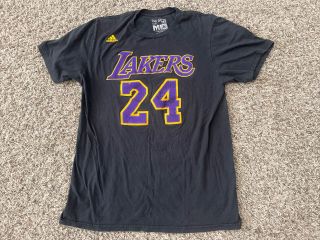 Los Angeles Lakers Kobe Bryant T - Shirt Adidas Tee Medium Double Sided 24