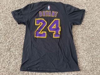 Los Angeles Lakers Kobe Bryant T - shirt Adidas Tee Medium Double Sided 24 2