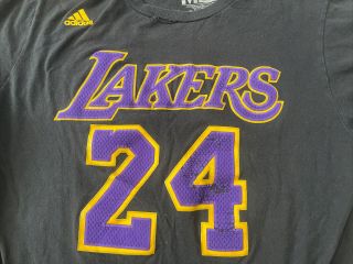 Los Angeles Lakers Kobe Bryant T - shirt Adidas Tee Medium Double Sided 24 3