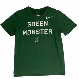 Boston Red Sox Green Monster Nike Men T - Shirt Green Crew Short Sleeve Logo L