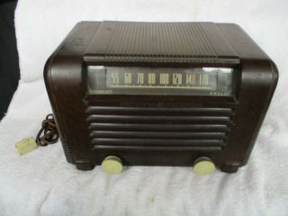Vintage Brown Bakelite Tube Radio General Electric Model J - 602 Broadcast Police
