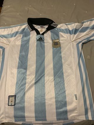 Argentina 1998 World Cup Jersey Home Kit.  Size Large