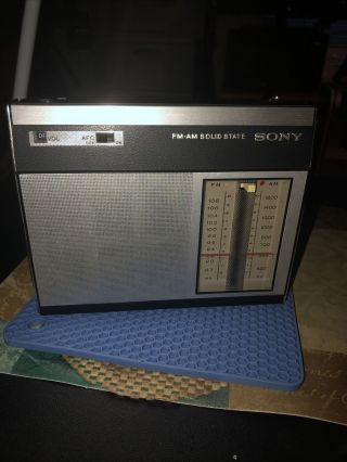 Vintage Sony 6f - 19w Portable 9 Transistor Am/fm Radio Japan Paperwork