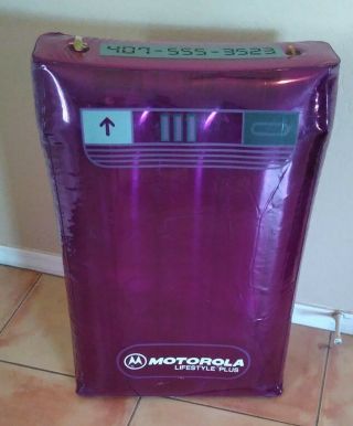 Rare Motorola Lifestyle Plus Promotional Blow - Up Inflatable Purple Beeper Pager