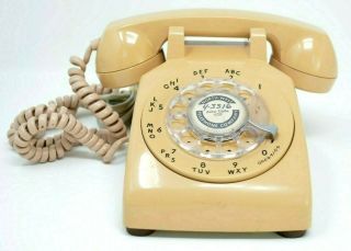 Vintage Beige North - West Telephone Company Desktop Rotary Dial Phone Telephone