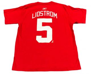 Nicklas Lidstrom Detroit Red Wings Jersey T Shirt Hockey Nhl Reebok Adult Medium