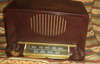Vintage Ge General Electric Model 404 Brown Bakelite Am Tube Radio