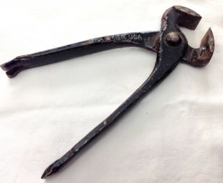 Vintage Palmer Blacksmith Farrier Horse Hoof Nippers Tongs Nail Puller Tool 6 "