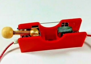 Red Base Crystal Radio Diode Detector Stand With Galena Crystal Cats Whisker - Cw3