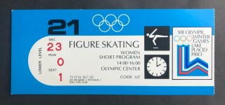 1980 Lake Placid Winter Olympics Ticket Stub 2/21/80 Figure Skating Shortprogram