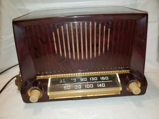 Vintage Ge General Electric Model 404 Brown Bakelite Am Tube Radio -