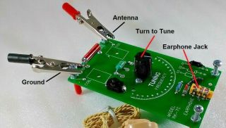 Crystal Radio Receiver Assembled Printed Circuit Board with Piezo Earphone RK - 7C 2
