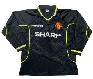Vintage Manchester United Long Sleeve Football Soccer Jersey Shirt Men 