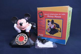 Vintage Disney Mickey Mouse Push Button Desk Phone - Old Stock