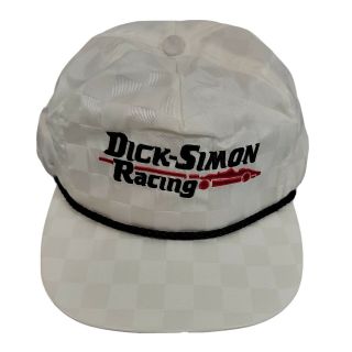 Vintage Dick Simon Racing Hat Indianapolis 500 Indycar White Black Red Retro Cap