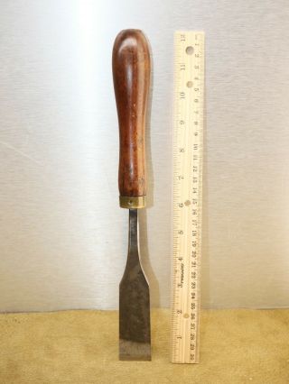 Old Woodworking Tools Vintage Haw & Co.  1¼ Double Bevel Wood Carving Chisel
