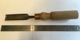 Vintage 1” Out Cannel Gouge Chisel By F.  Woodcock -