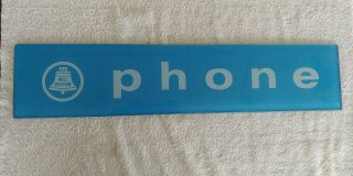 Blue Payphone Telephone Glass Sign