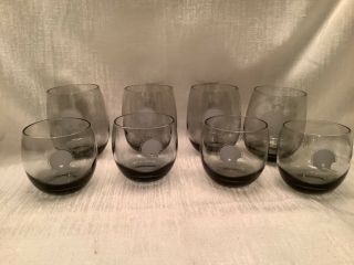 Vintage Cleveland Browns Nfl Tinted Drinking Glasses - Set Of 8 - Rolly Polly