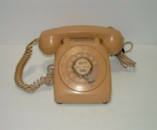 Vintage Telephone 1973 Gte Automatic Electric Rotary Dial Desk Phone Corded