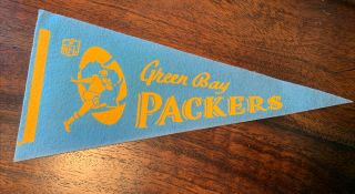 Rare Vintage 1960s Nfl Felt Mini Pennant Green Bay Packers Football Old Logo