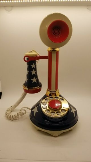 1973 The Candlestick Telephone By American Telecommunications Stars & Stripes
