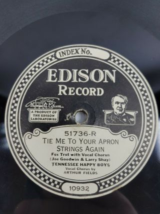 Edison Record 51736 Tennessee Happy Boys Tie Me To Your Apron Strings Again 2