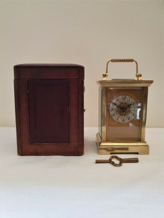 A Good Quality Masked Carriage Clock By Richard & Co Paris Serviced,  Case C1870