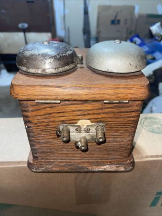 Antique Oak Wood Telephone Ringer Box Type