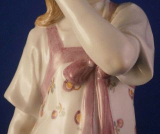 Art Nouveau Meissen Porcelain Girl w/ Hat Figurine Figure Porzellan Figur German 3