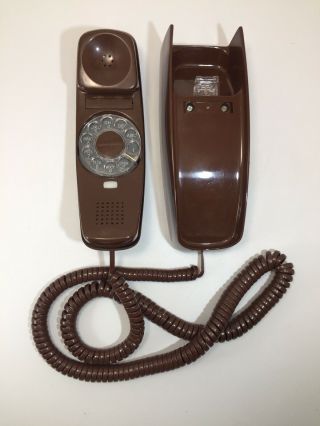 Vintage Western Electric Trimline Rotary Phone Brown Great,  Wall Or Desk