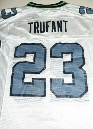 Marcus Trufant 23 Seattle Seahawks Jersey Small Reebok On Field Vintage White