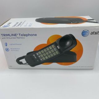 At&t Black Trimline Telephone 210.  Home Phone.  Landline.  Push Button