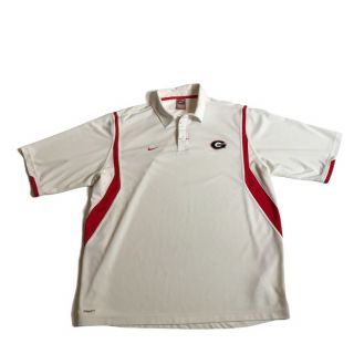 Nike Georgia Bulldogs Polo Shirt Adult Xl White Red Uga Football Mens