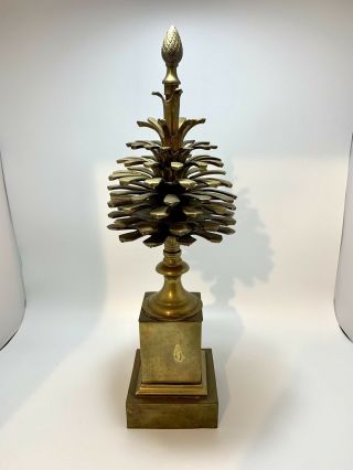 Vintage Brass Pinecone Mottahedeh Statue 18 1/2 