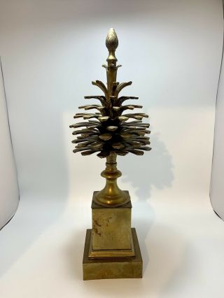 Vintage Brass Pinecone Mottahedeh Statue 18 1/2 