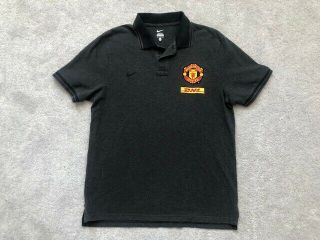 Nike Manchester United Polo Shirt Adult Xl Gray Soccer Futbol Football Men
